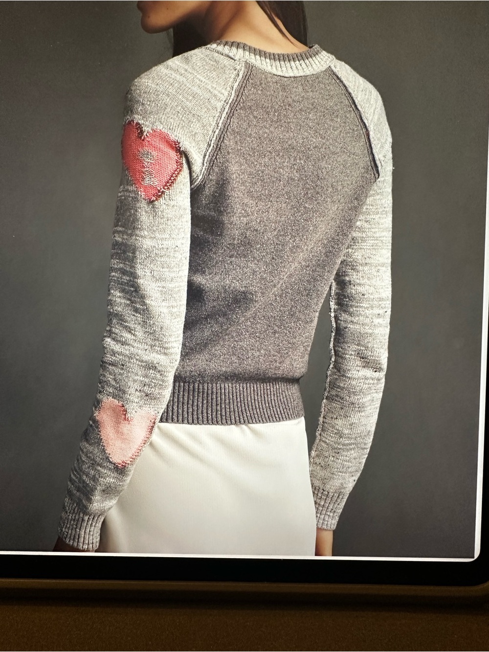 New with Tag! $128 Pilcro Anthropologie Womens Gray Deer Crewneck Sweater sz M - Picture 3 of 10